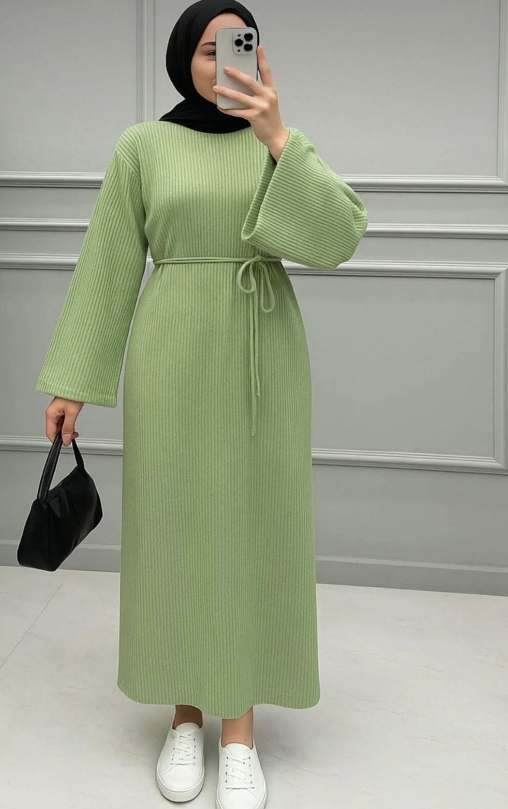 Volanlı Triko Elbise