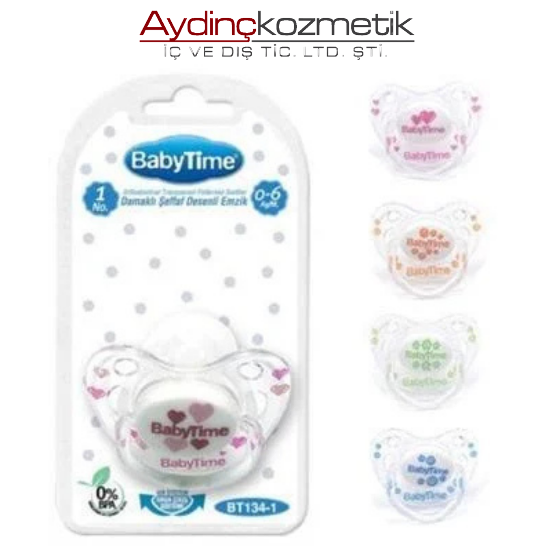 Babytime Emzik Silikon Damaklı Desenli 134