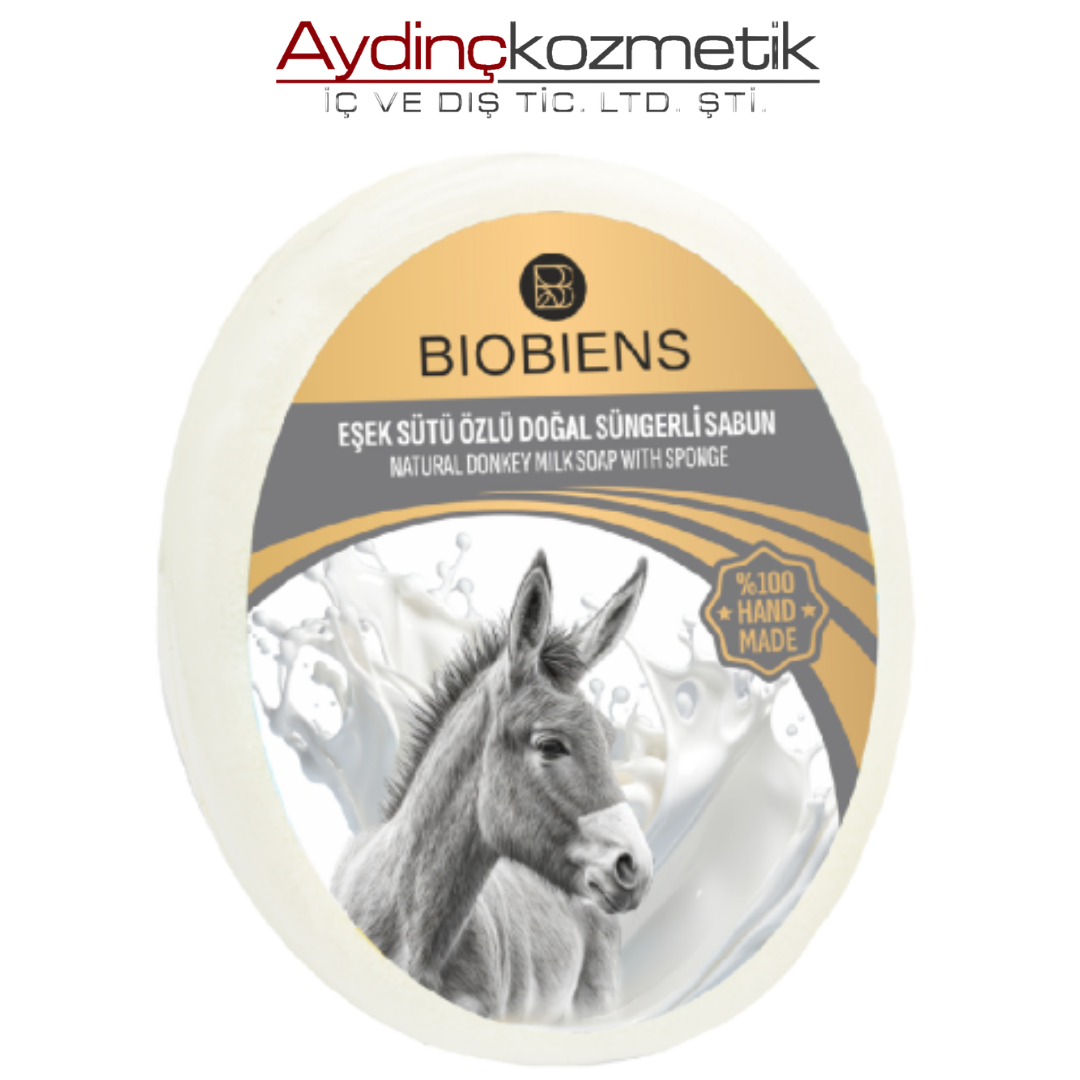 BIOBIENS SÜNGERLİ SABUN 130GR EŞEK SÜTLÜ