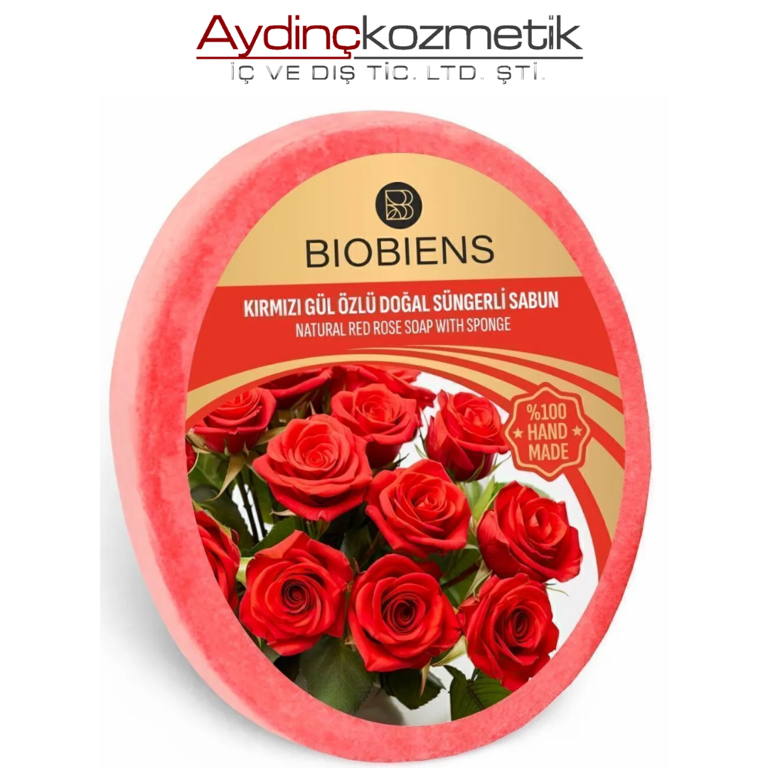 Biobiens Süngerli̇ Sabun 130gr Kirmizi Gül Özlü