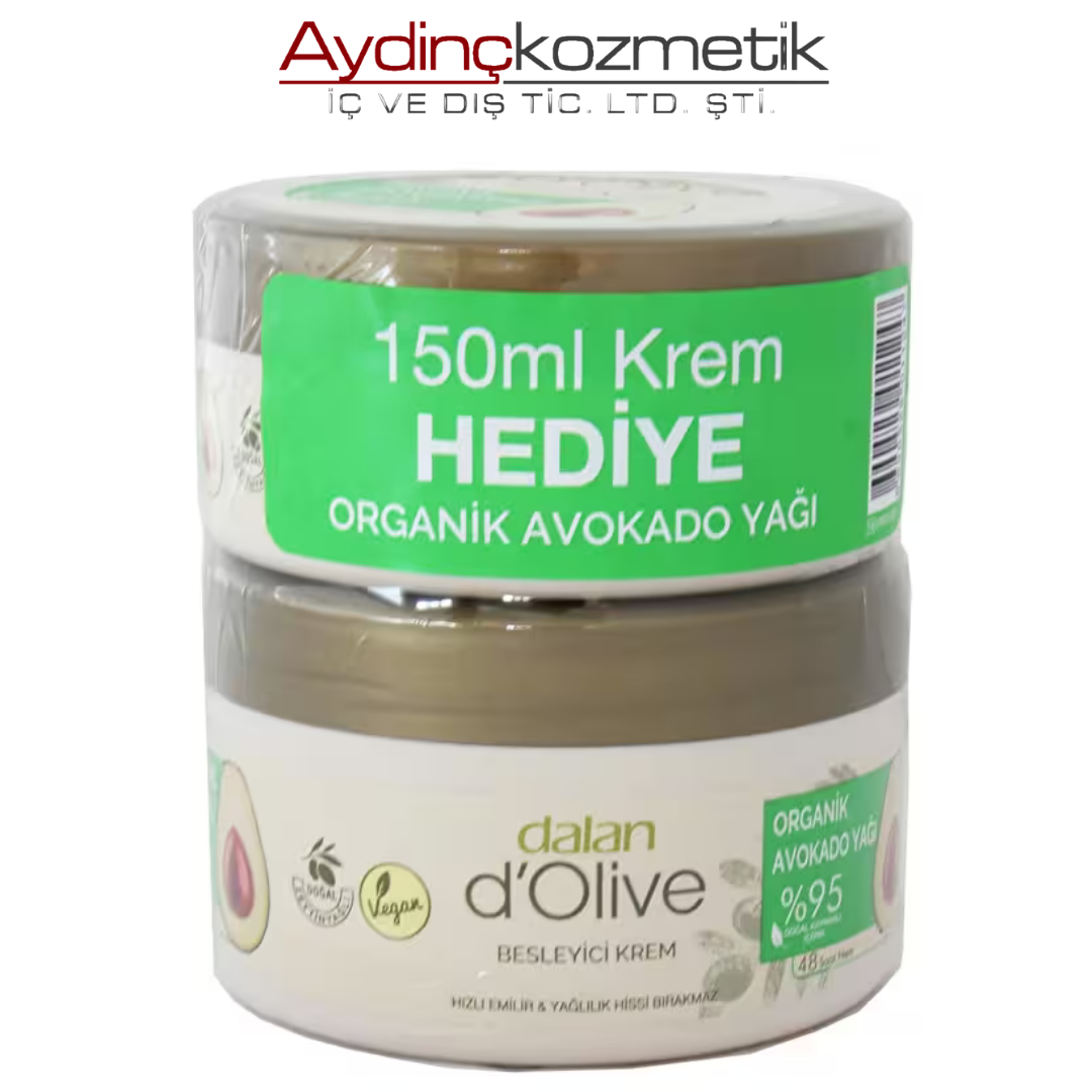 Dalan D'Olive Besleyici Organik Avokado Yağlı Kremi 250 ml + 150 ml
