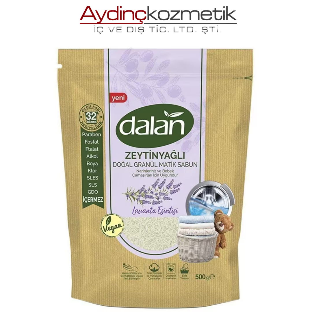 Dalan Matik Vegan Organik Lavanta Parfümlü Beyazlar ve Renkliler İçin Granül Sabun 500 gr