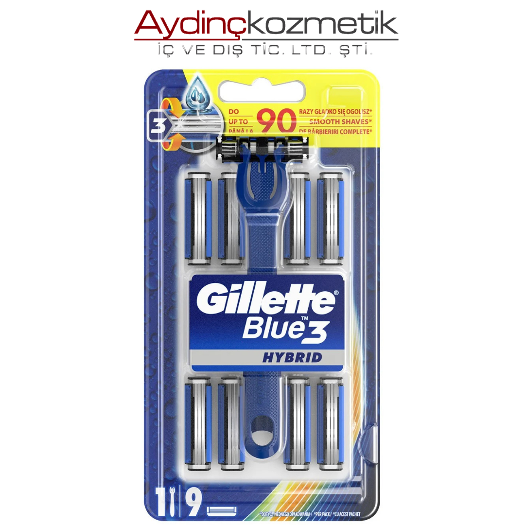 Gillette Blue 3 Hybrıd 1Up+ 9Lu Yedek 