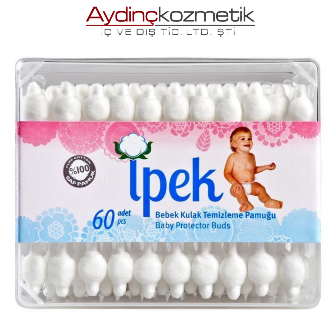 İpek Kulak Pamuğu Bebek 60 Adet