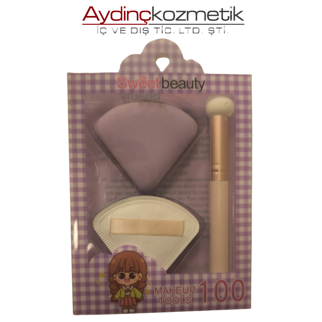 İthal Aksesuar 3 Parça Makyaj Seti