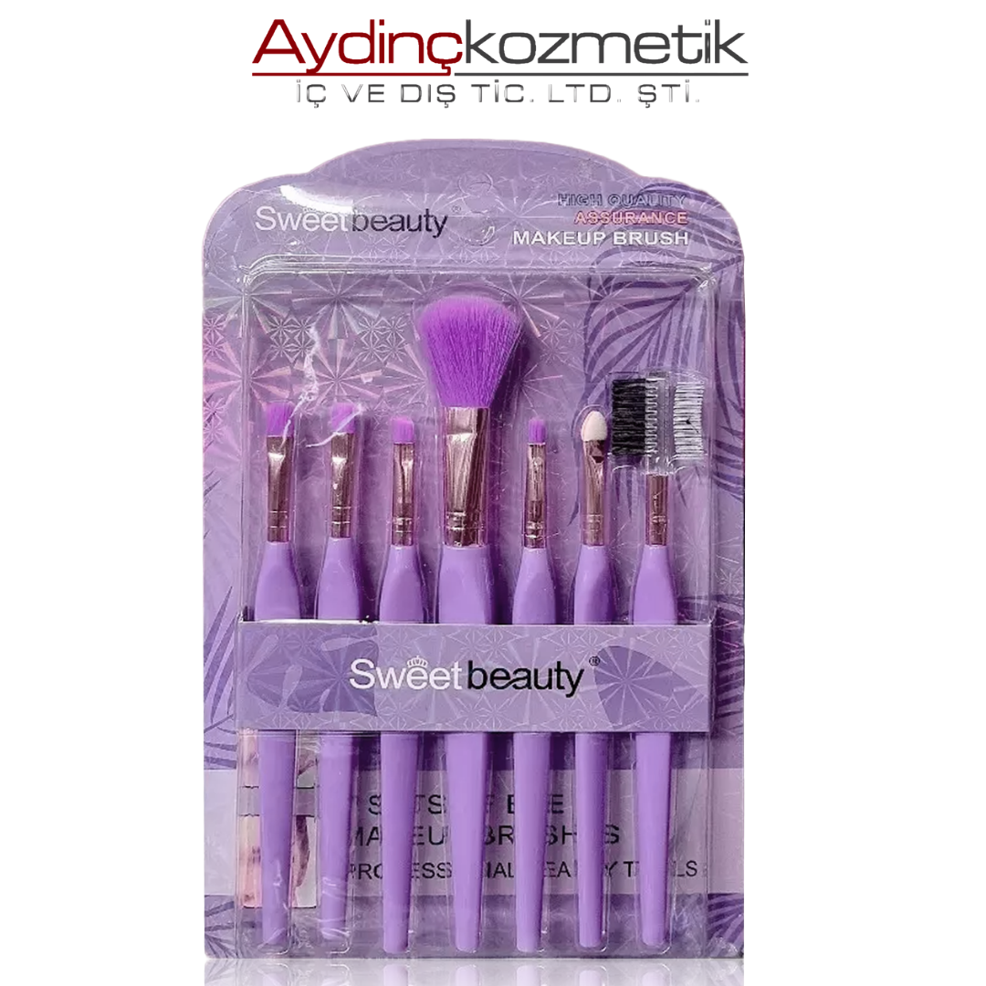 İthal Aksesuar Beauty Renkli 7'Li Makyaj Fırçası