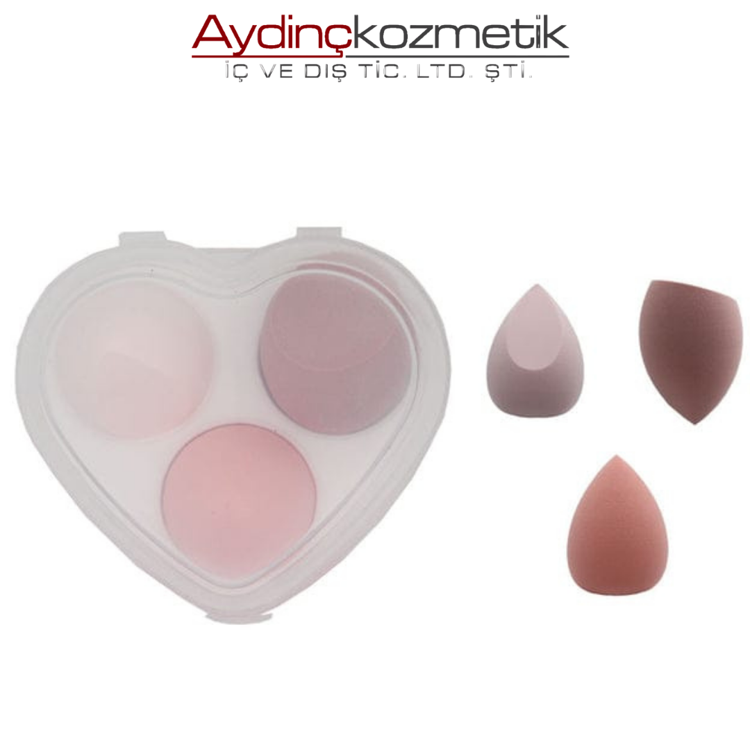 İthal Aksesuar Renkli 3'Lü Makyaj Süngeri