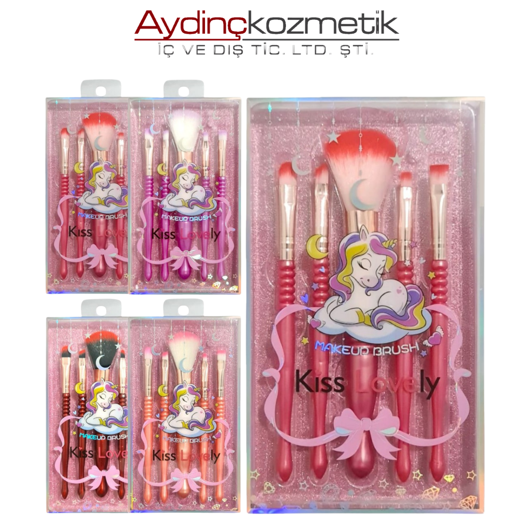 İthal Aksesuar Renkli 5'Li Makyaj Fırçası