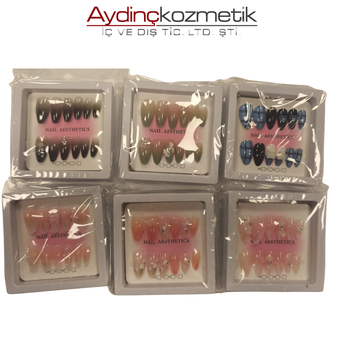ithal Aksesuar Renkli Nail Art Takma Tırnak