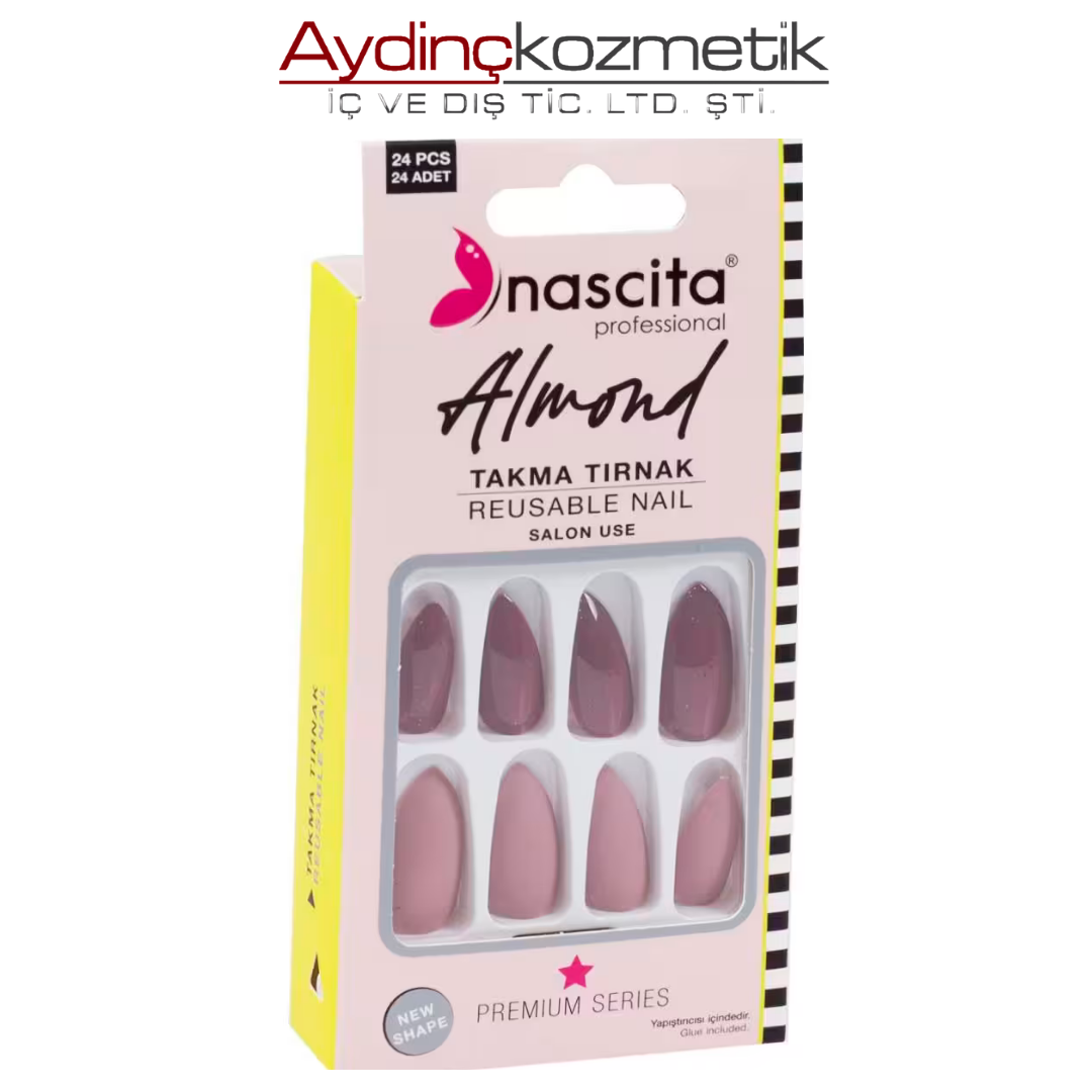NASCITA- NASNAIL00151 24 LÜ RENKLİ TIRNAK ALMOND