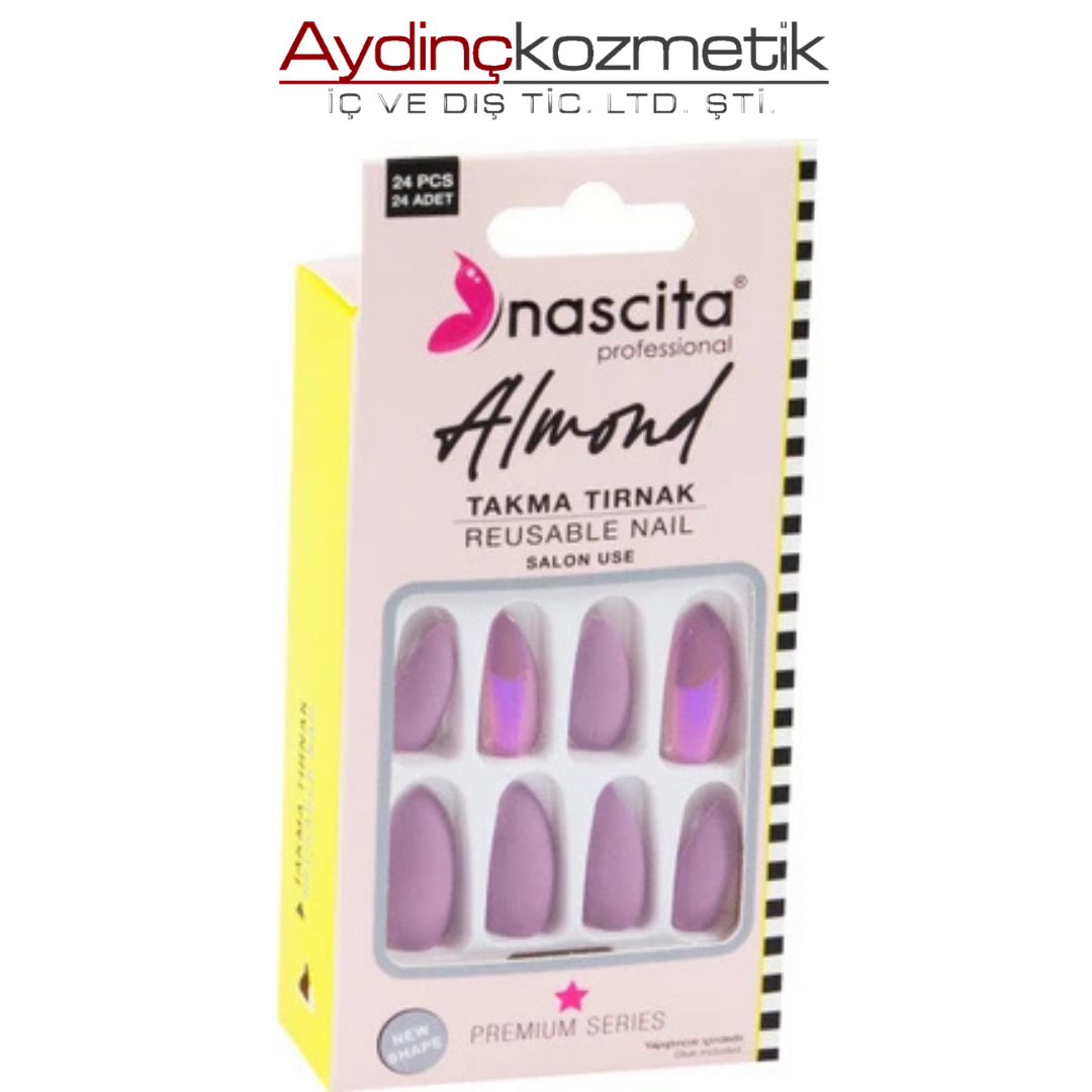 Nascıta- Nasnaıl00152 24 Lü Renkli Tırnak Almond