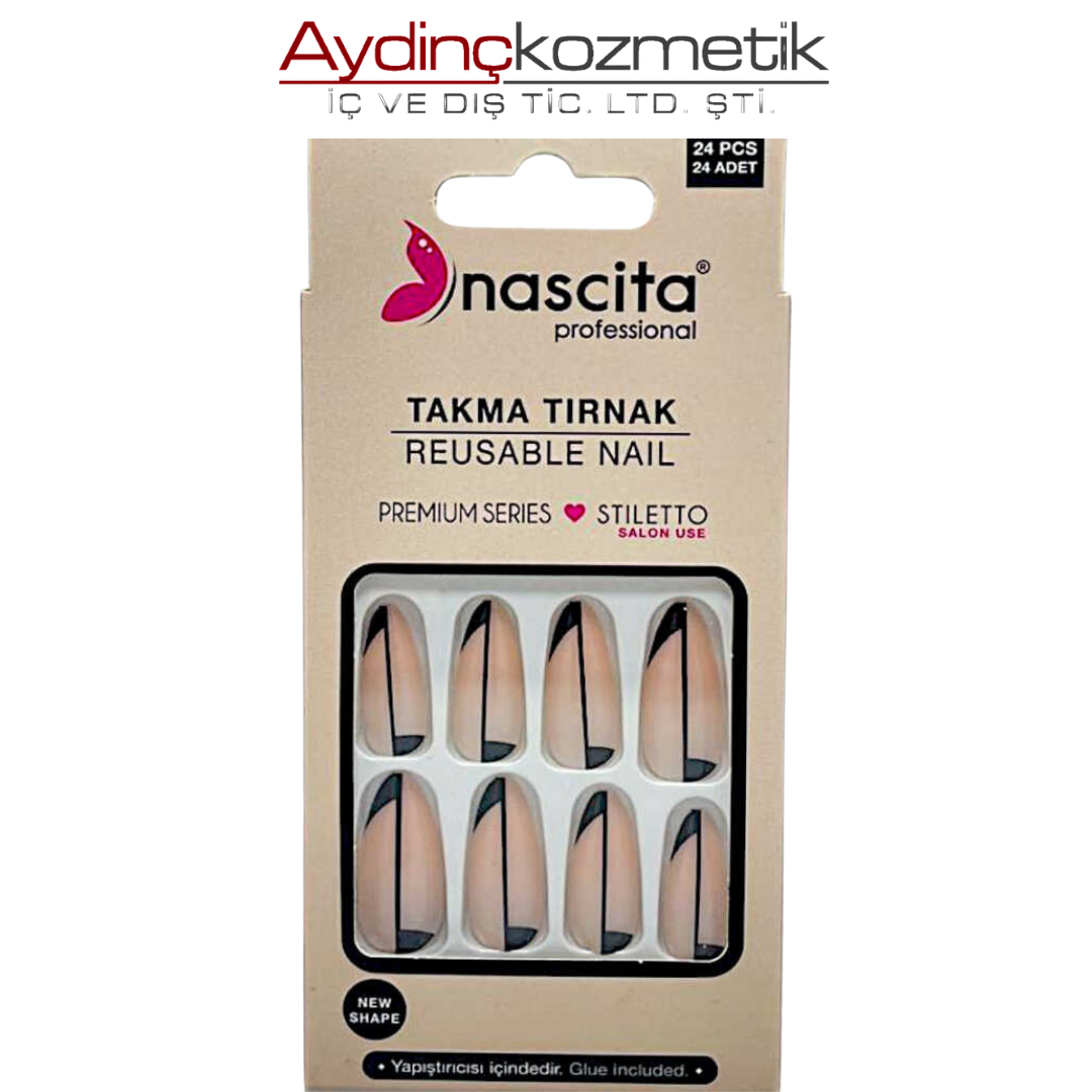 Nascıta- Nasnaıl00187 24 Lü Renkli Takma Tırnak St