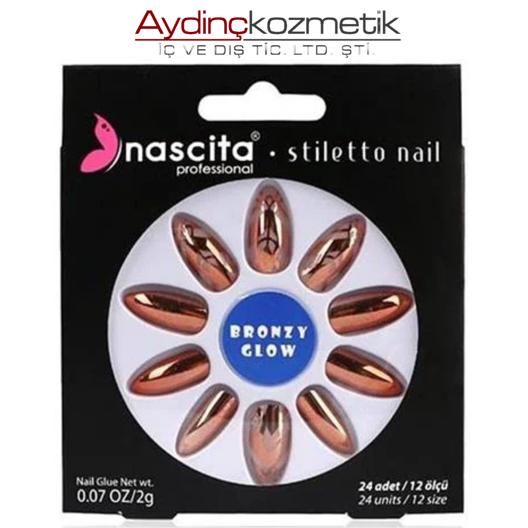 NASCİTA- STILETTO TAKMA TIRNAK ( METALLIC )