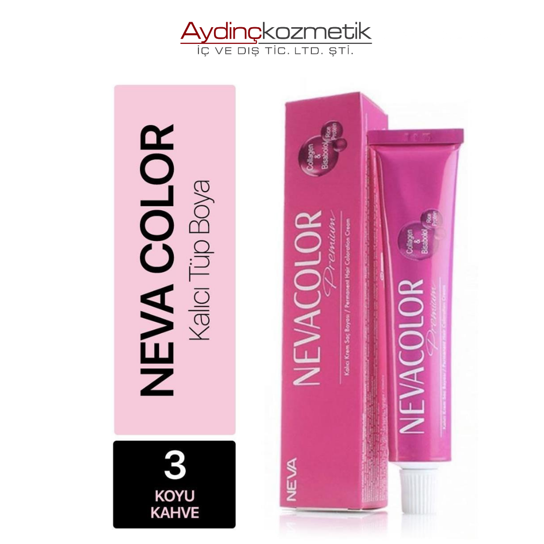 Neva Color Tüp Saç Boyası 3 Koyu Kahve 50 ml