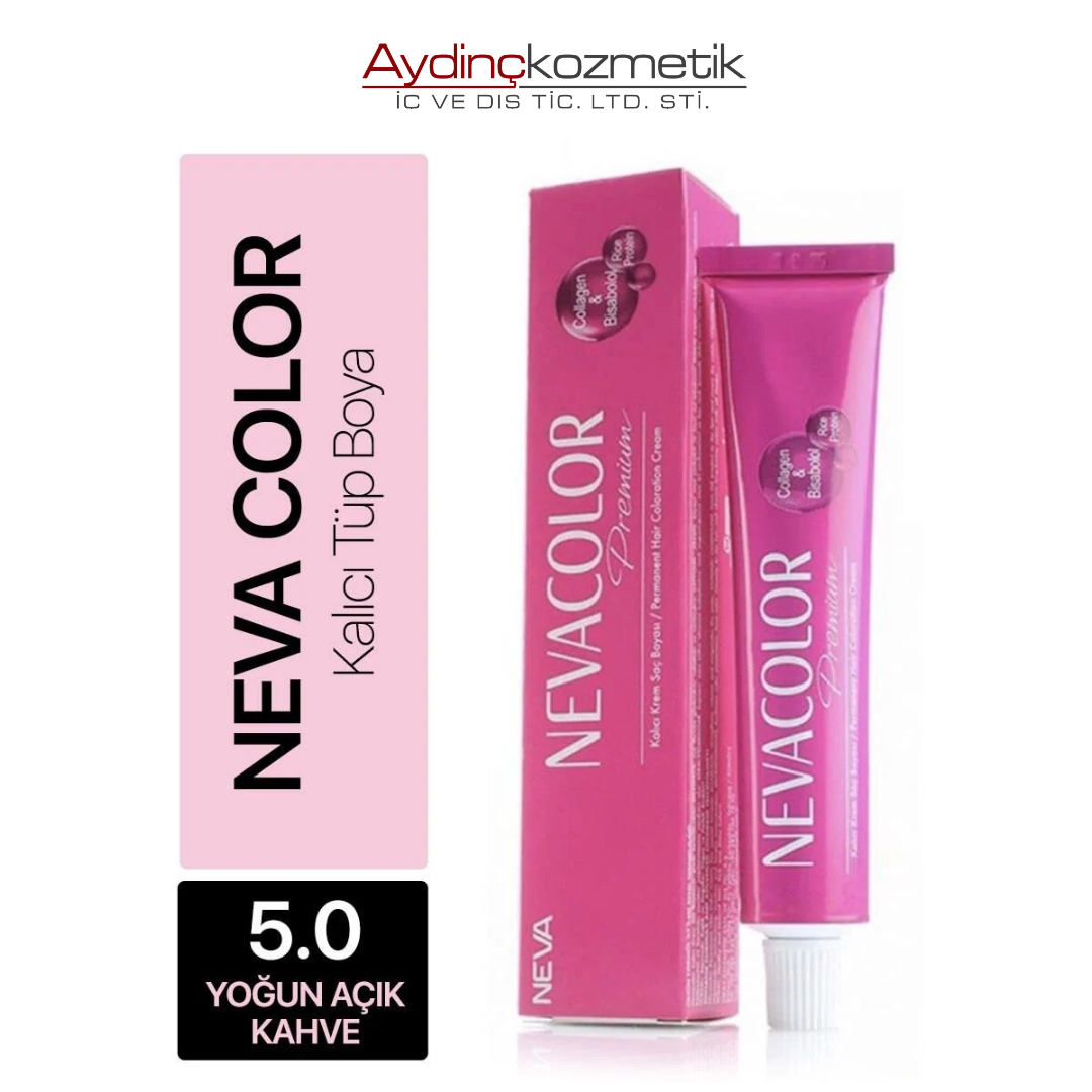 Neva Color Tüp Saç Boyası 5.0 Yoğun Açık Kahve 50 ml