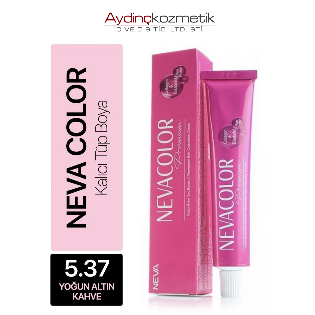 Neva Color Tüp Saç Boyası 5.37 Yoğun Altın Kahve 50 ml