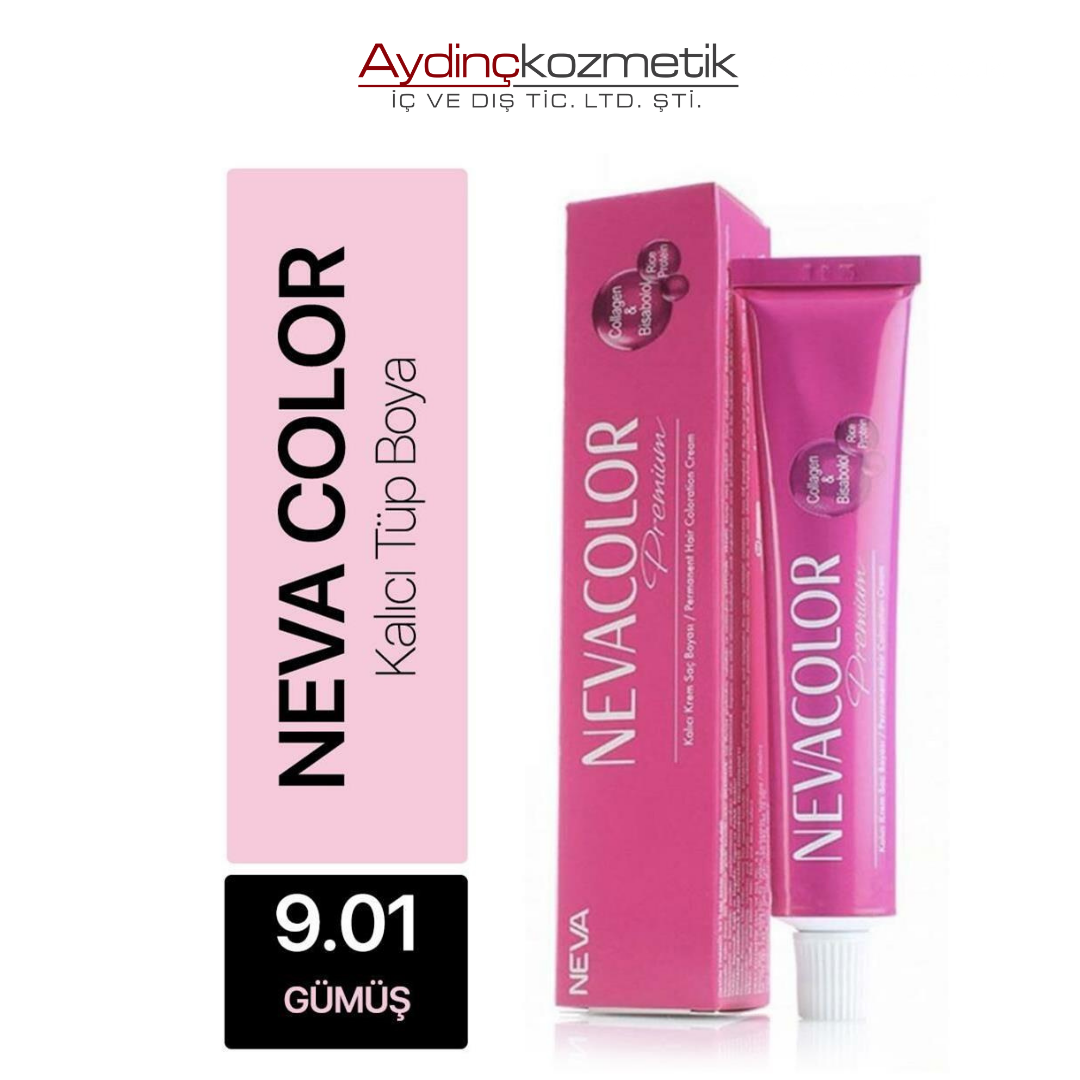 Neva Color Tüp Saç Boyası 9.01 Gümüş 50 ml