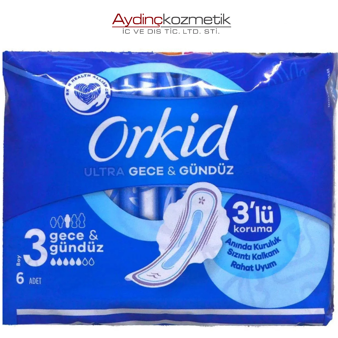 Orkid Ultra Hijyenik Ped Gece & Gündüz Tekli Paket 6 Ped
