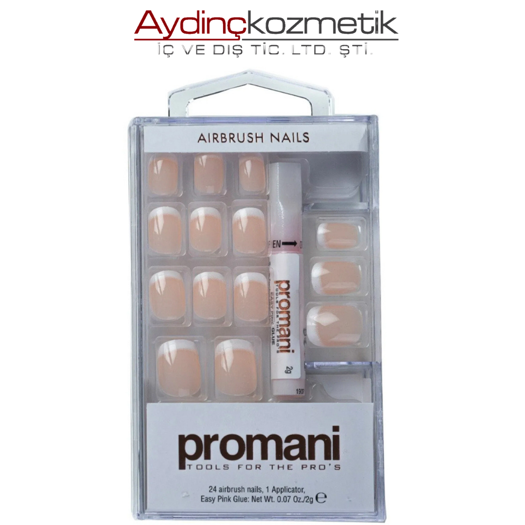 Promani İnce French Takma Tırnak Kiti Pembe