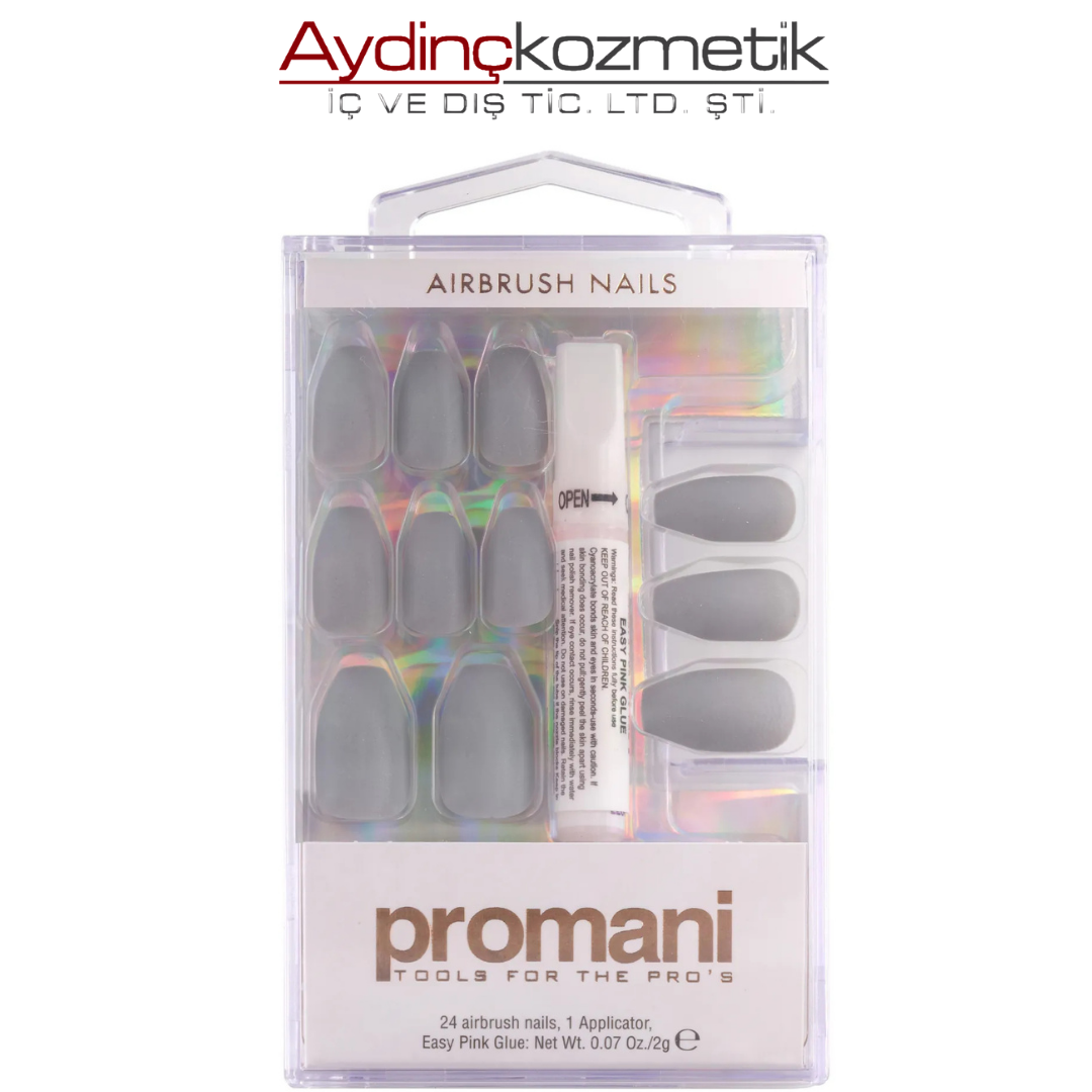 Promani Mat Antrasit Gri Takma Tırnak Kiti