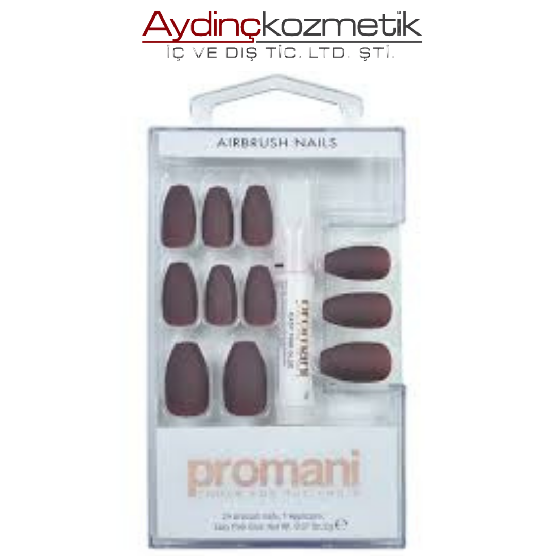 Promani Matte Takma Tırnak Kiti Koyu Bordo PR-5018