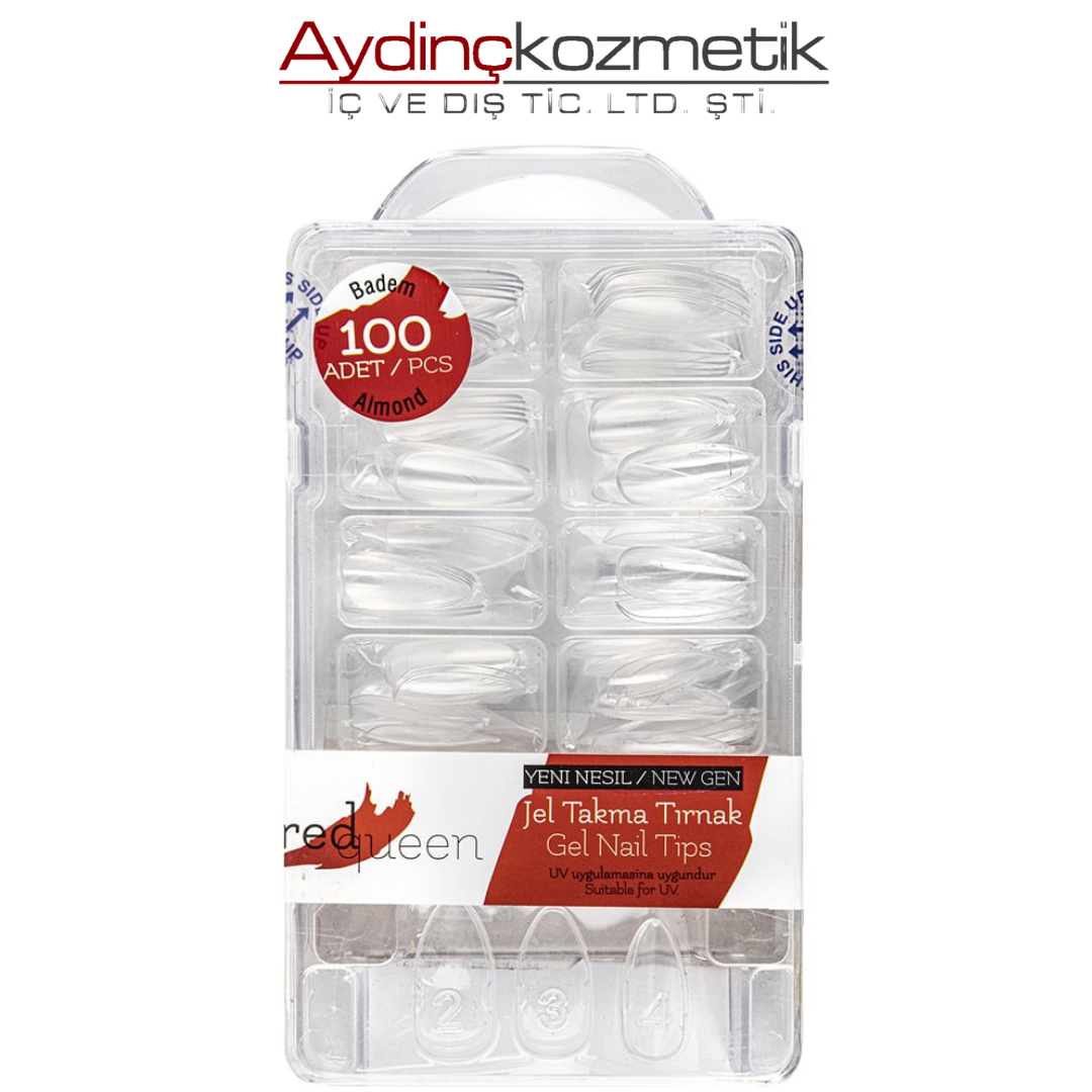 Red Queen Jel Takma Tırnak Badem   Rq-1454 Şeffaf