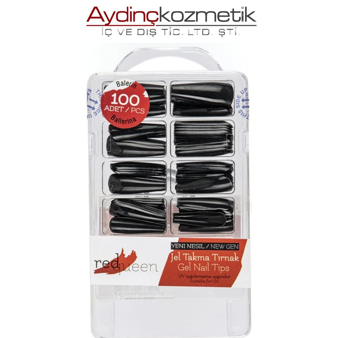 Red Queen Jel Takma Tırnak Badem   Rq-1454 Siyah
