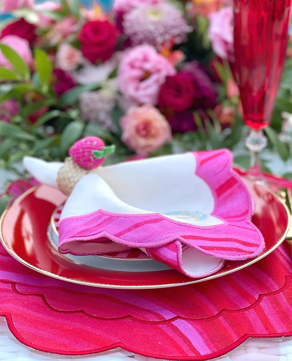 Kırmızı/Pembe Degrade Amerikan Servis