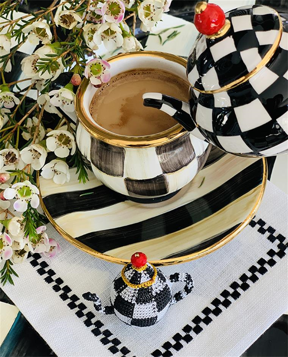 El Yapımı Teapot Kokteyl Peçetesi