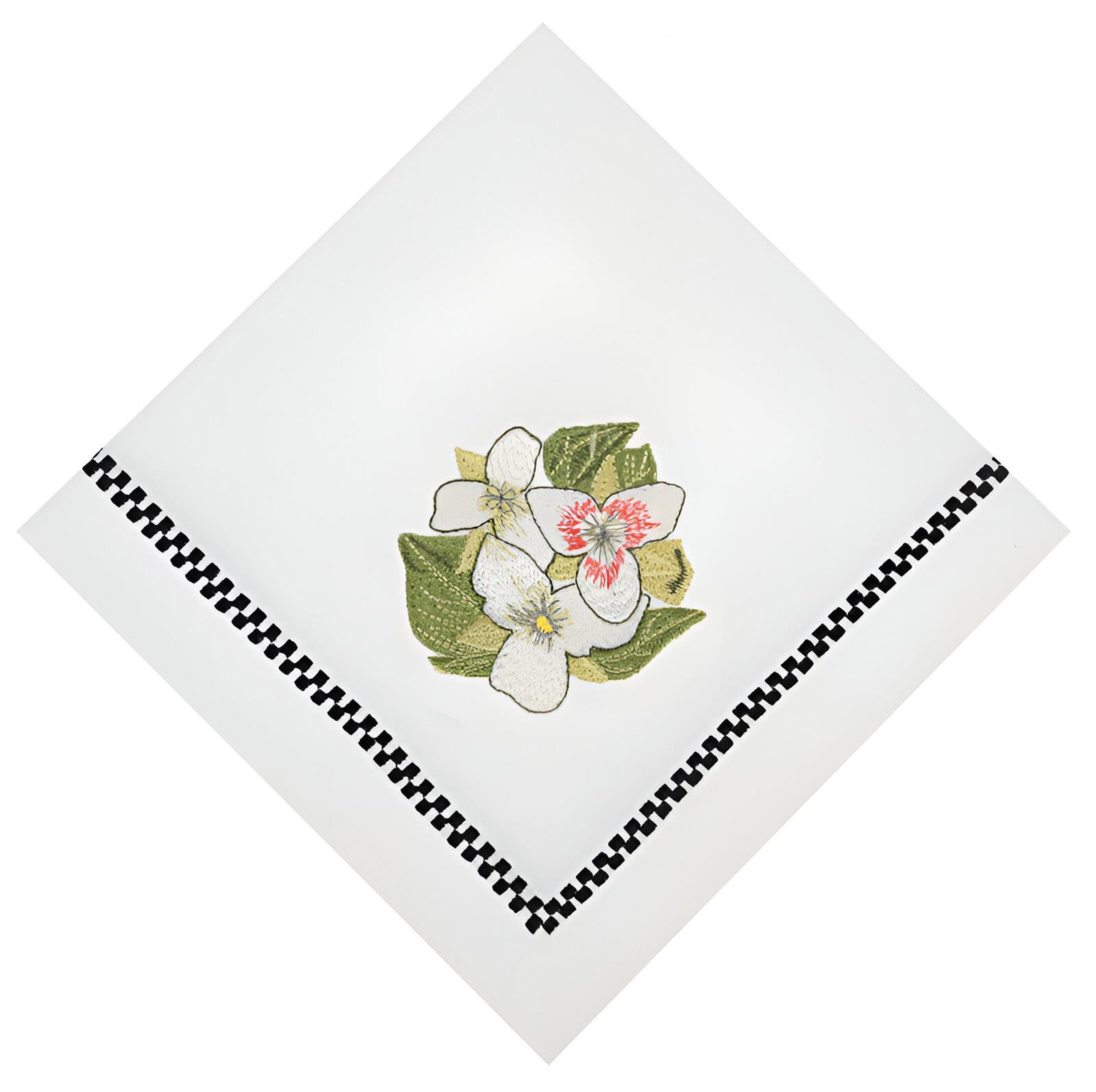 Damalı Üçlü Çiçek Yemek Peçetesi