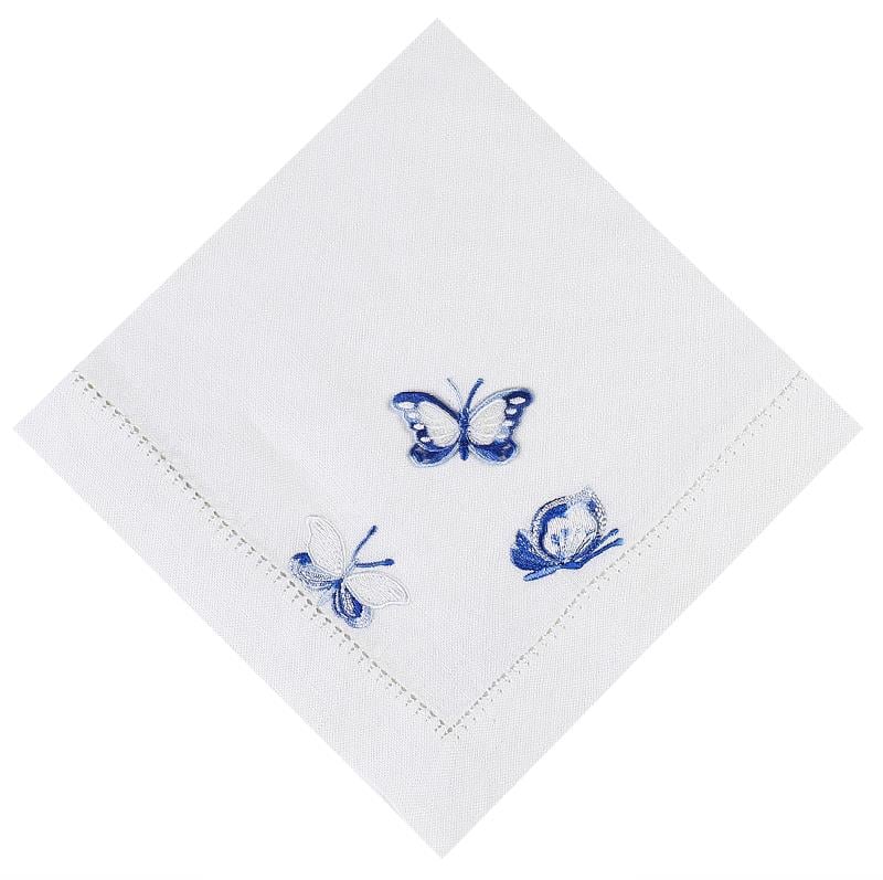 Ebruli Kelebek Peçete-Mavi