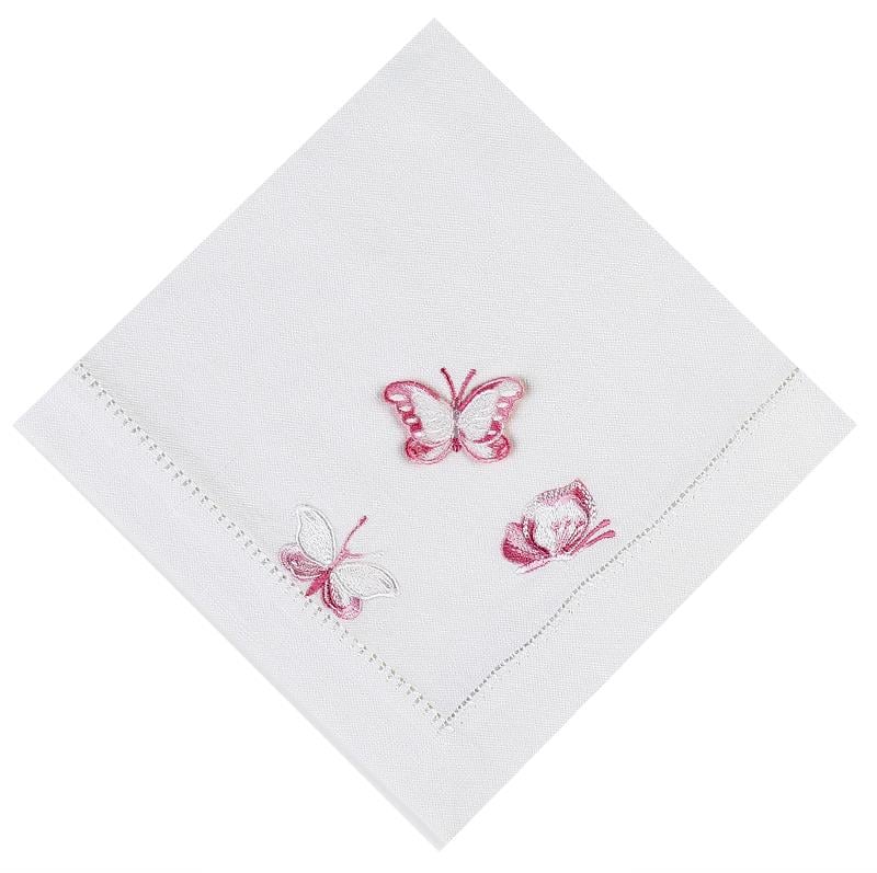 Ebruli Kelebek Peçete-Pembe