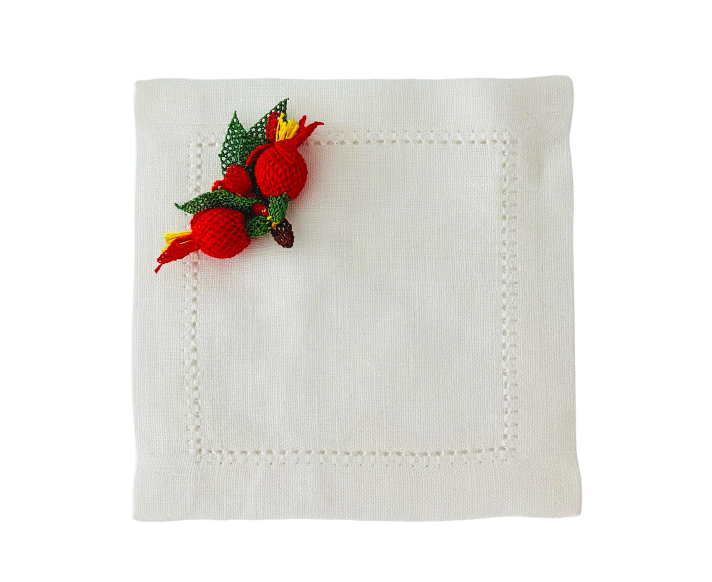 Nar İğne Oyası Kokteyl Peçete