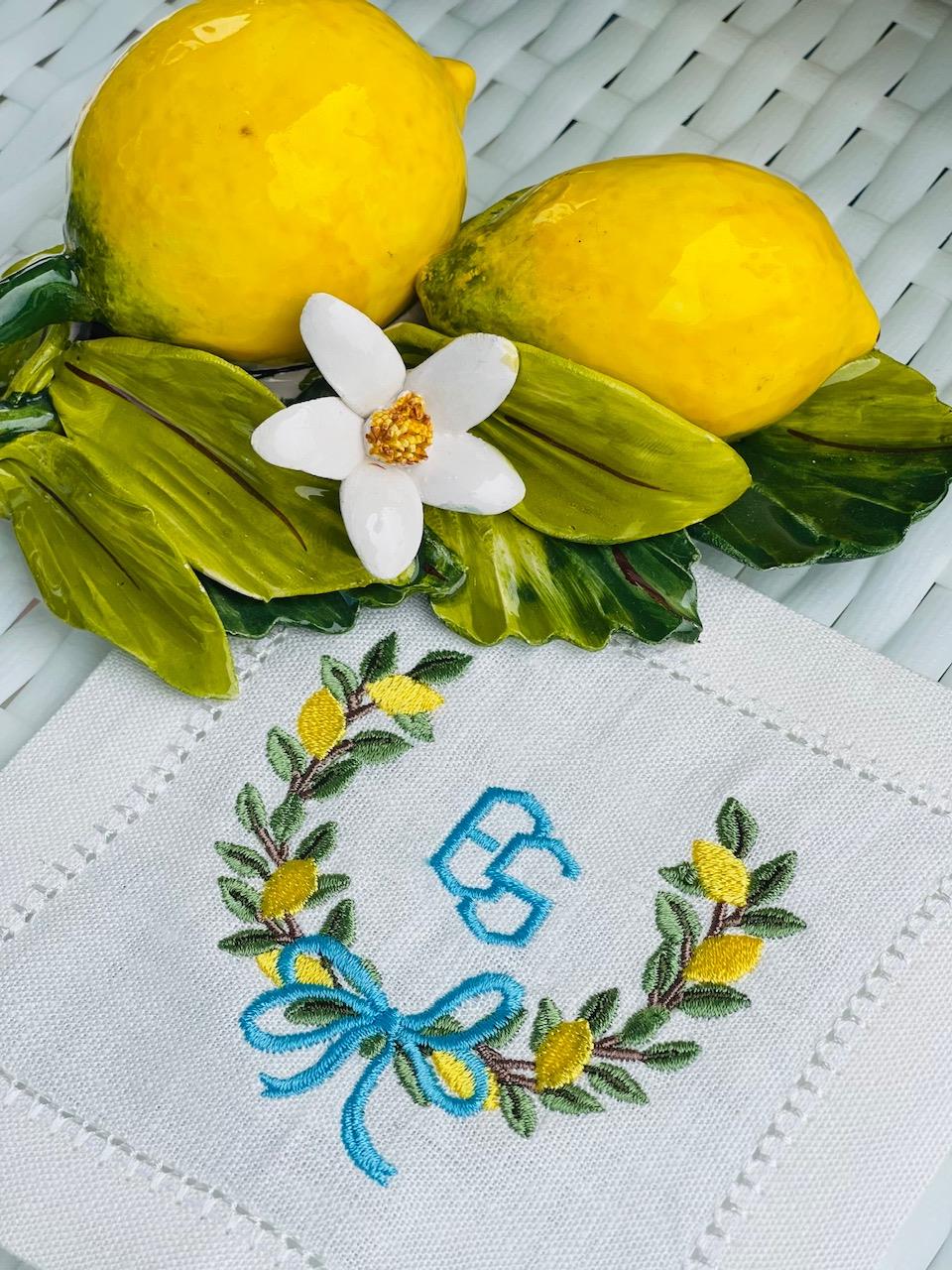 2'li Limon Çelenk Kokteyl Peçete