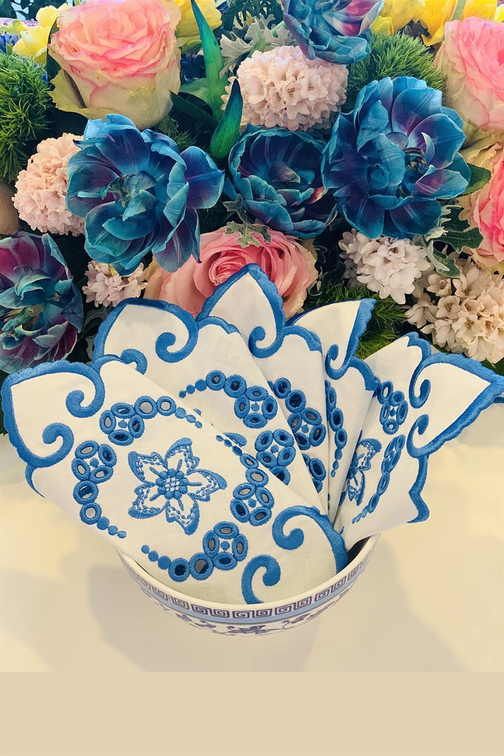 2'li Romantik Kokteyl Peçete-Blue