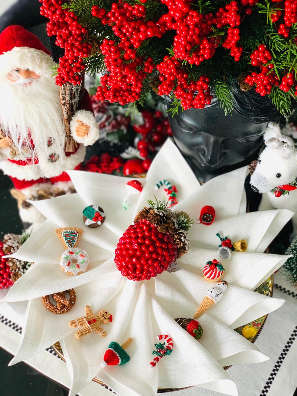 2'li Üç Boyutlu Yılbaşı Kokteyl Peçete