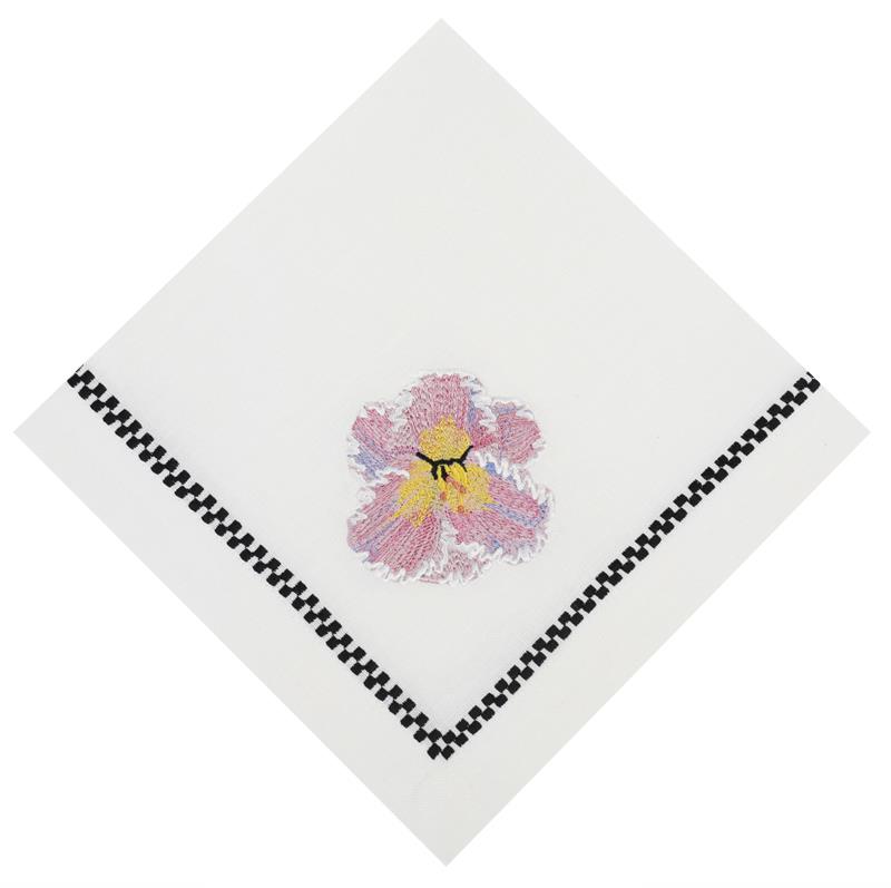 Damalı Pembe Çiçek Yemek Peçetesi