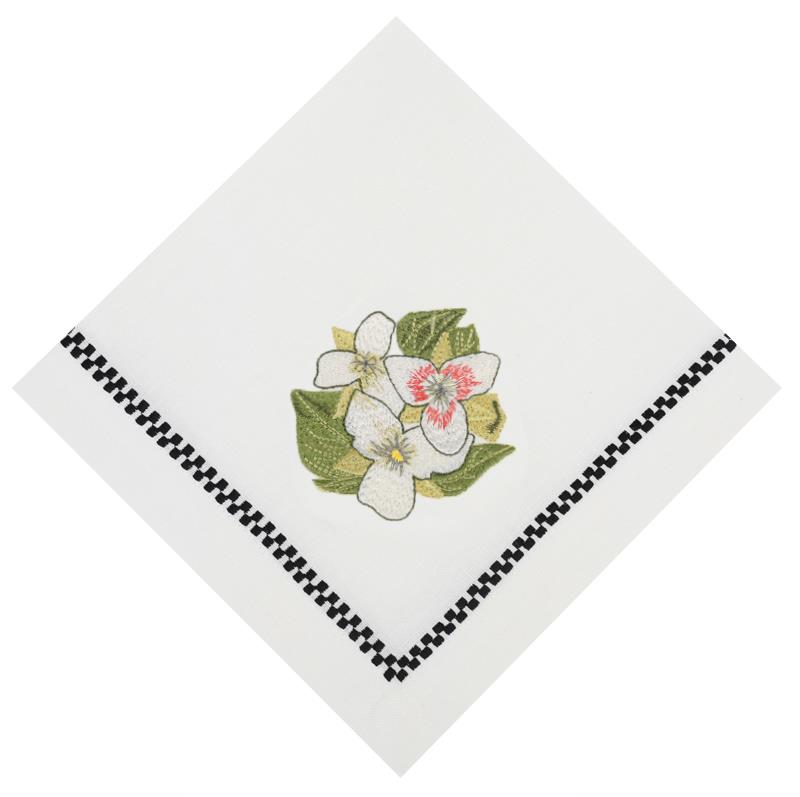 Damalı Üçlü Çiçek Yemek Peçetesi