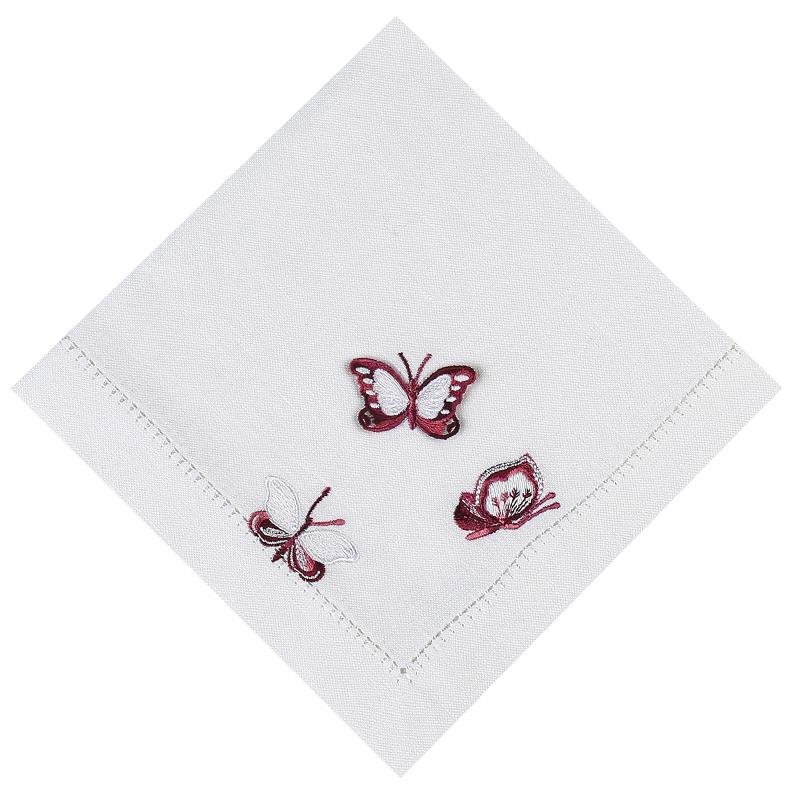 Ebruli Kelebek Peçete-Bordo