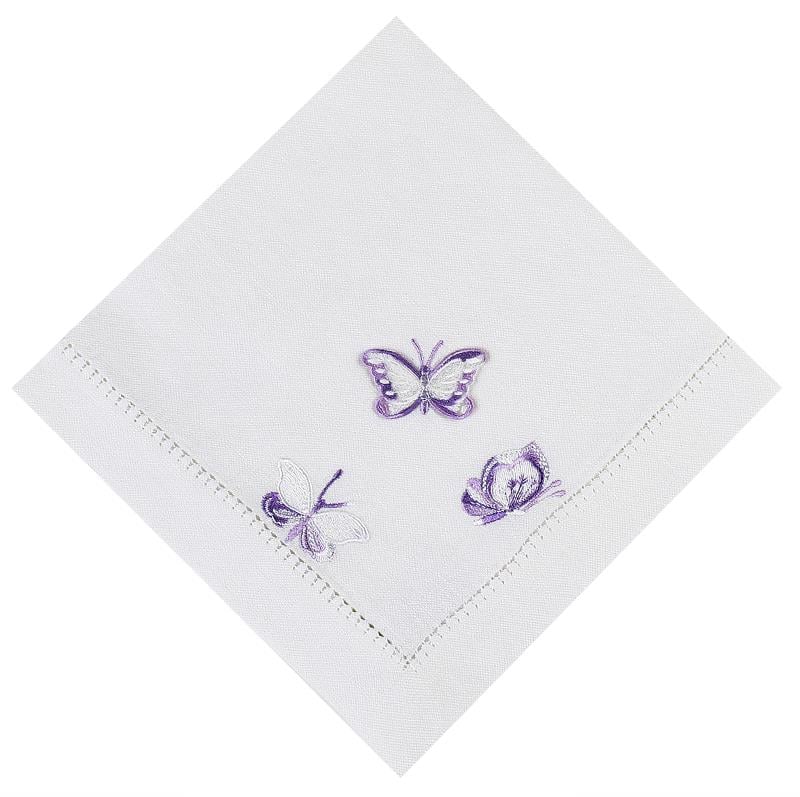 Ebruli Kelebek Peçete-Mor