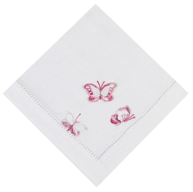 Ebruli Kelebek Peçete-Pembe