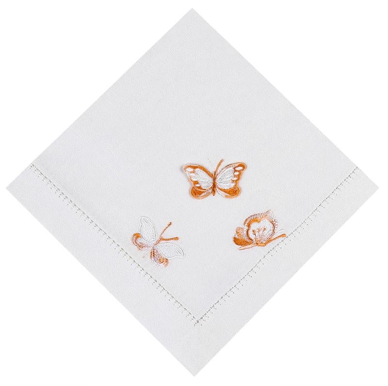 Ebruli Kelebek Peçete-Turuncu