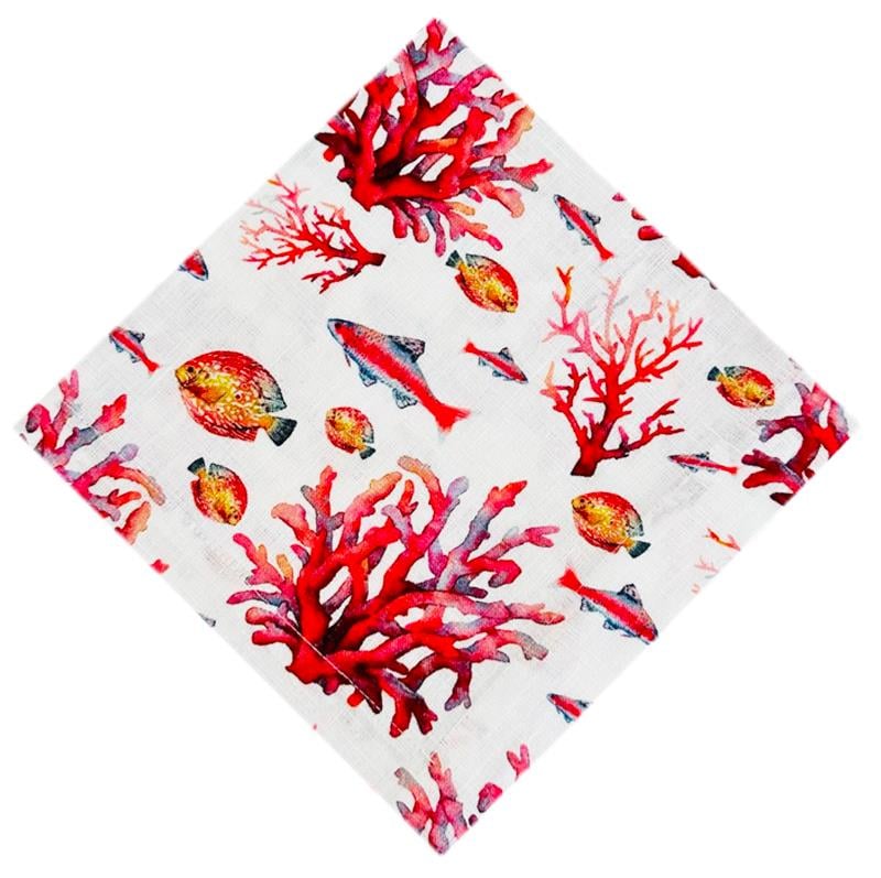 Mercan Baskılı Yemek Peçetesi