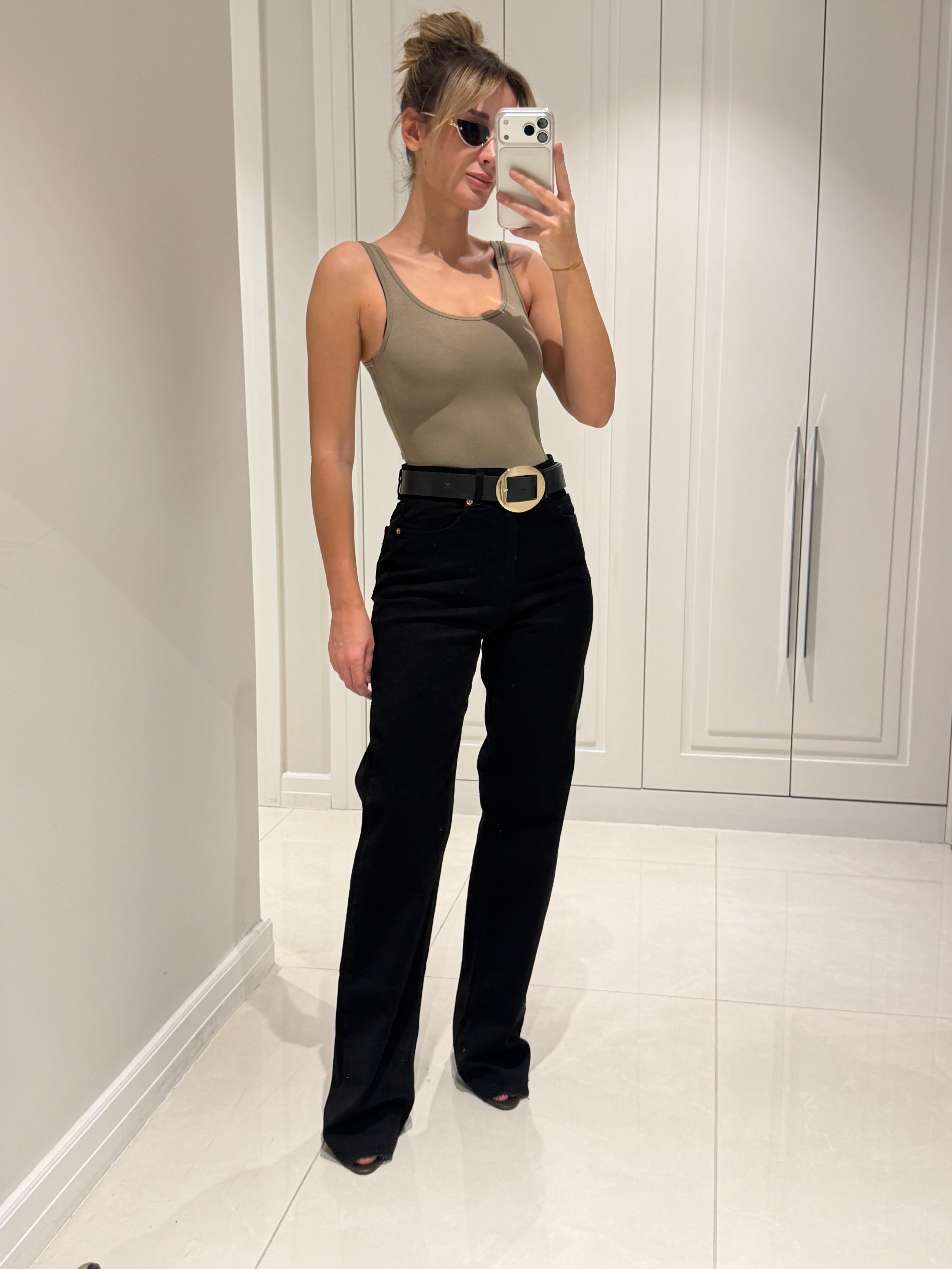 Arya Siyah Yüksek Bel Wide Leg Jean