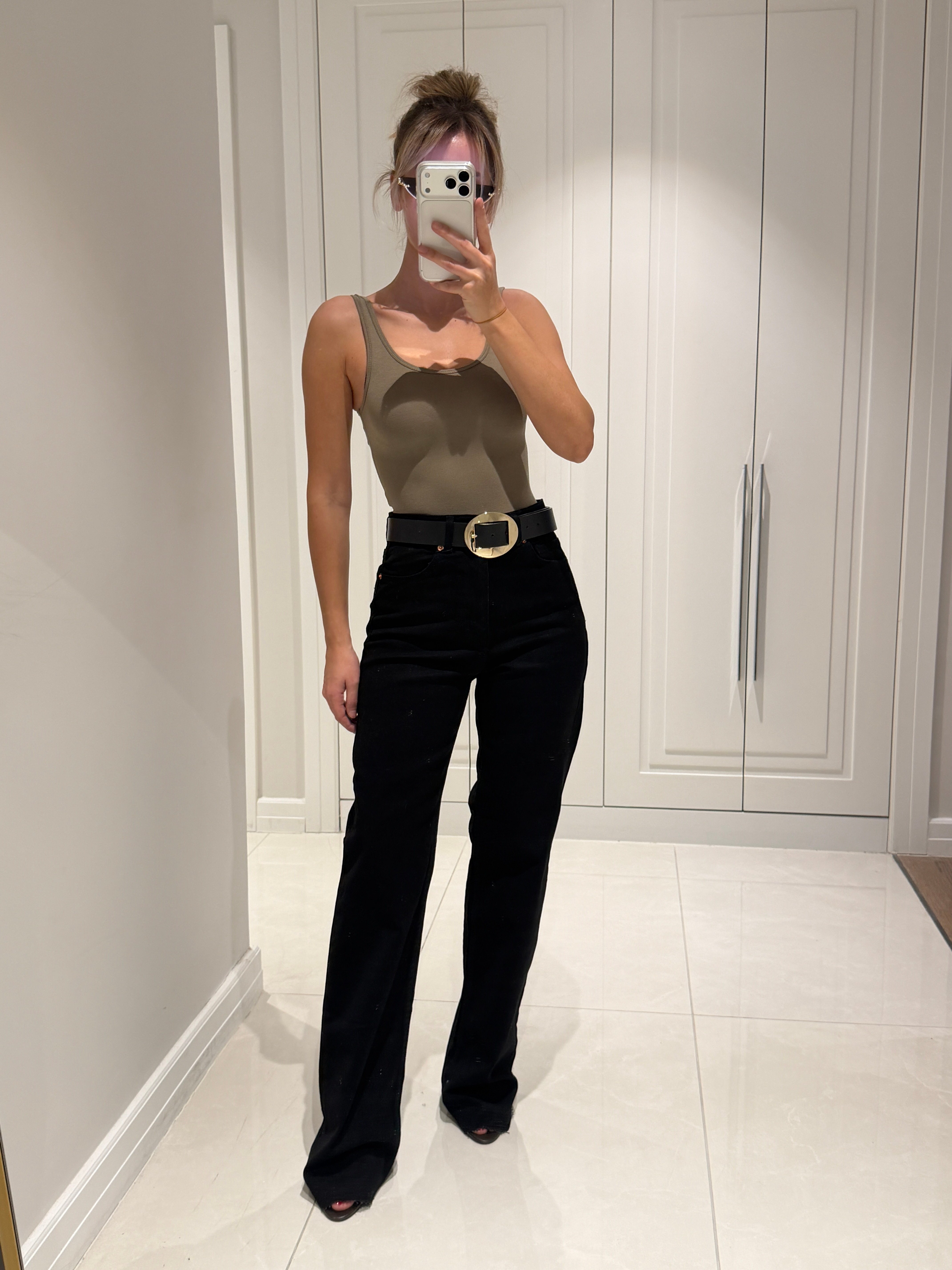 Arya Siyah Yüksek Bel Wide Leg Jean