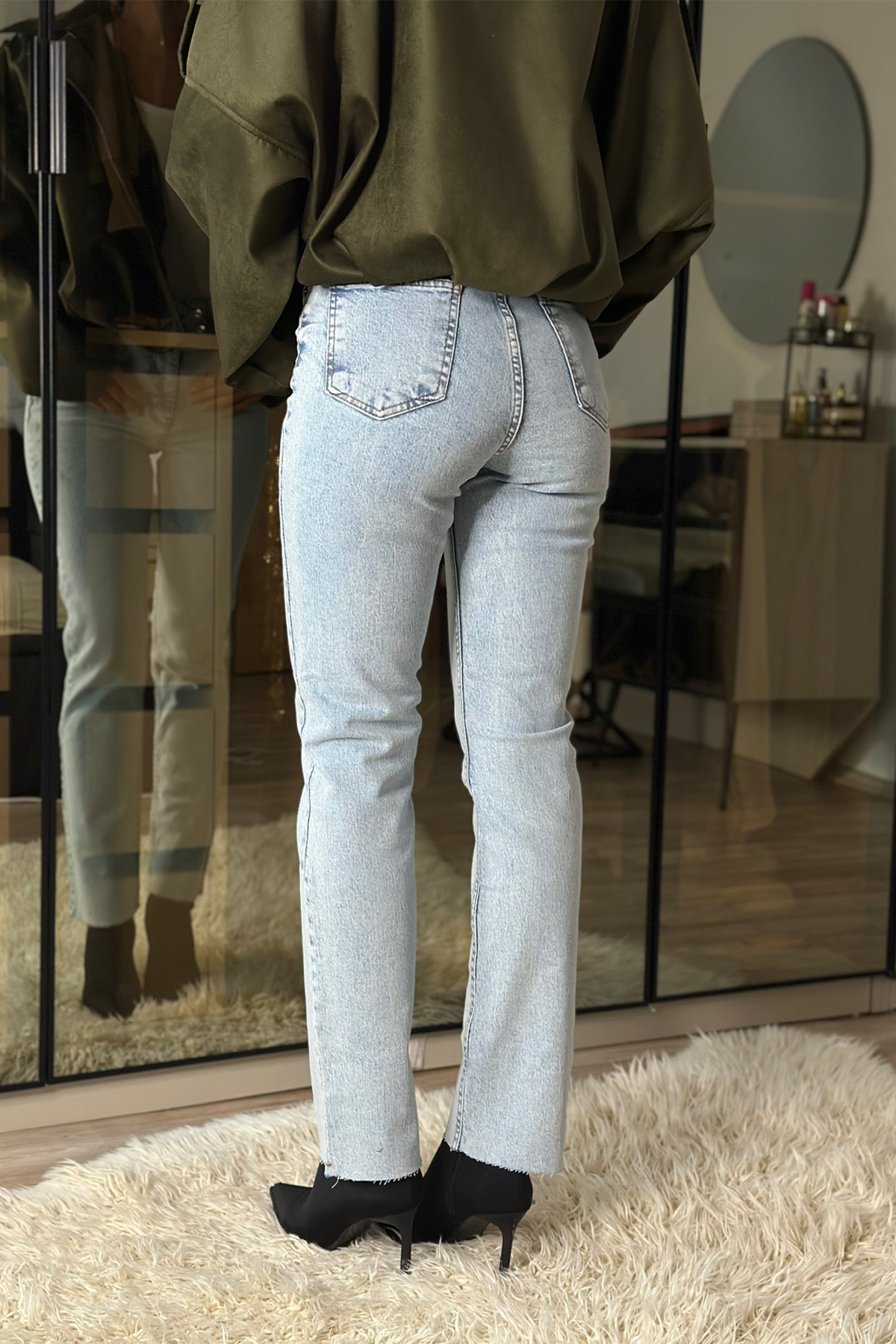 Briella Buz Mavi Yüksek Bel Slim Fit Jean