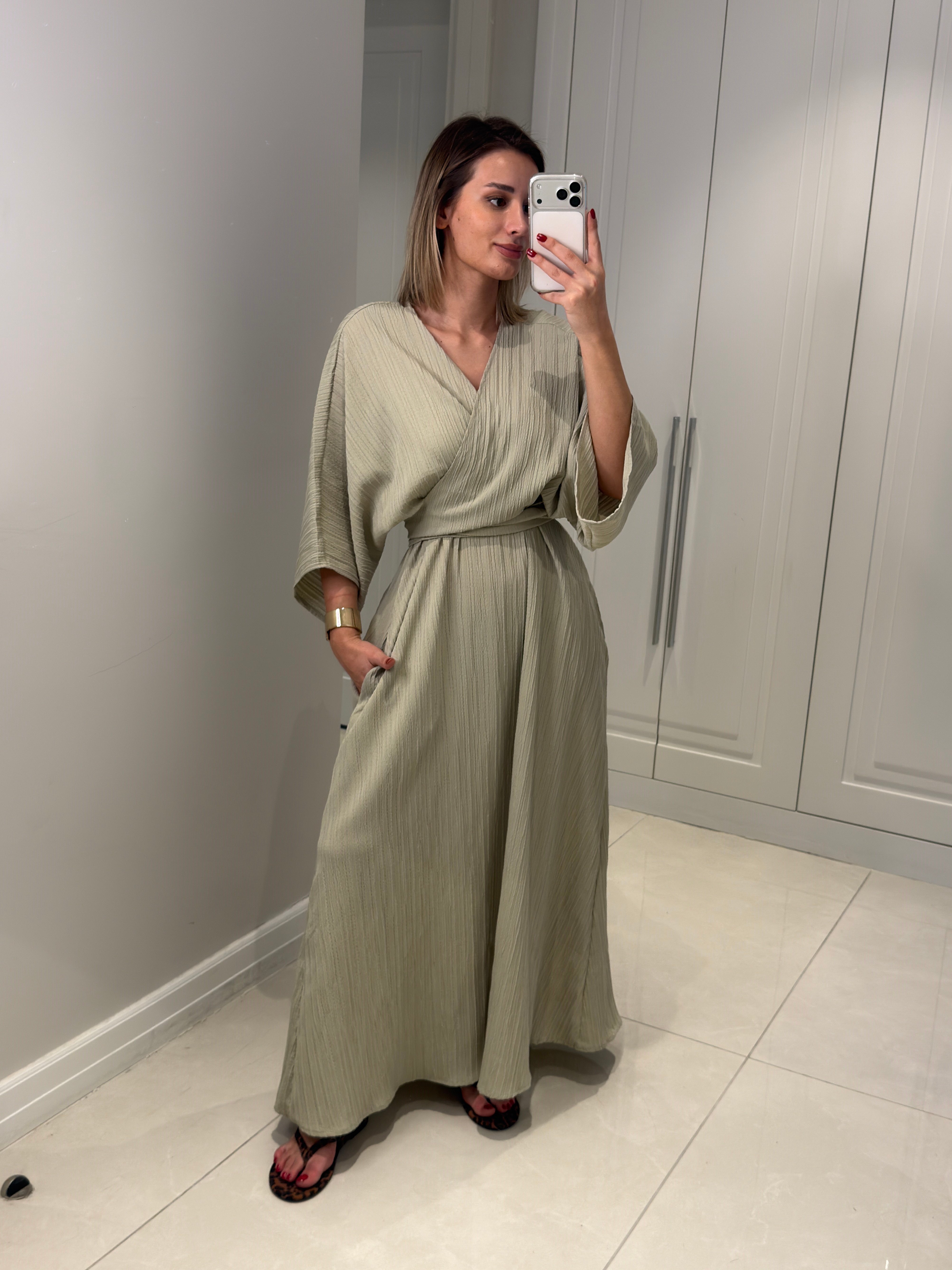 Eudora Haki İkili Elbise Takım
