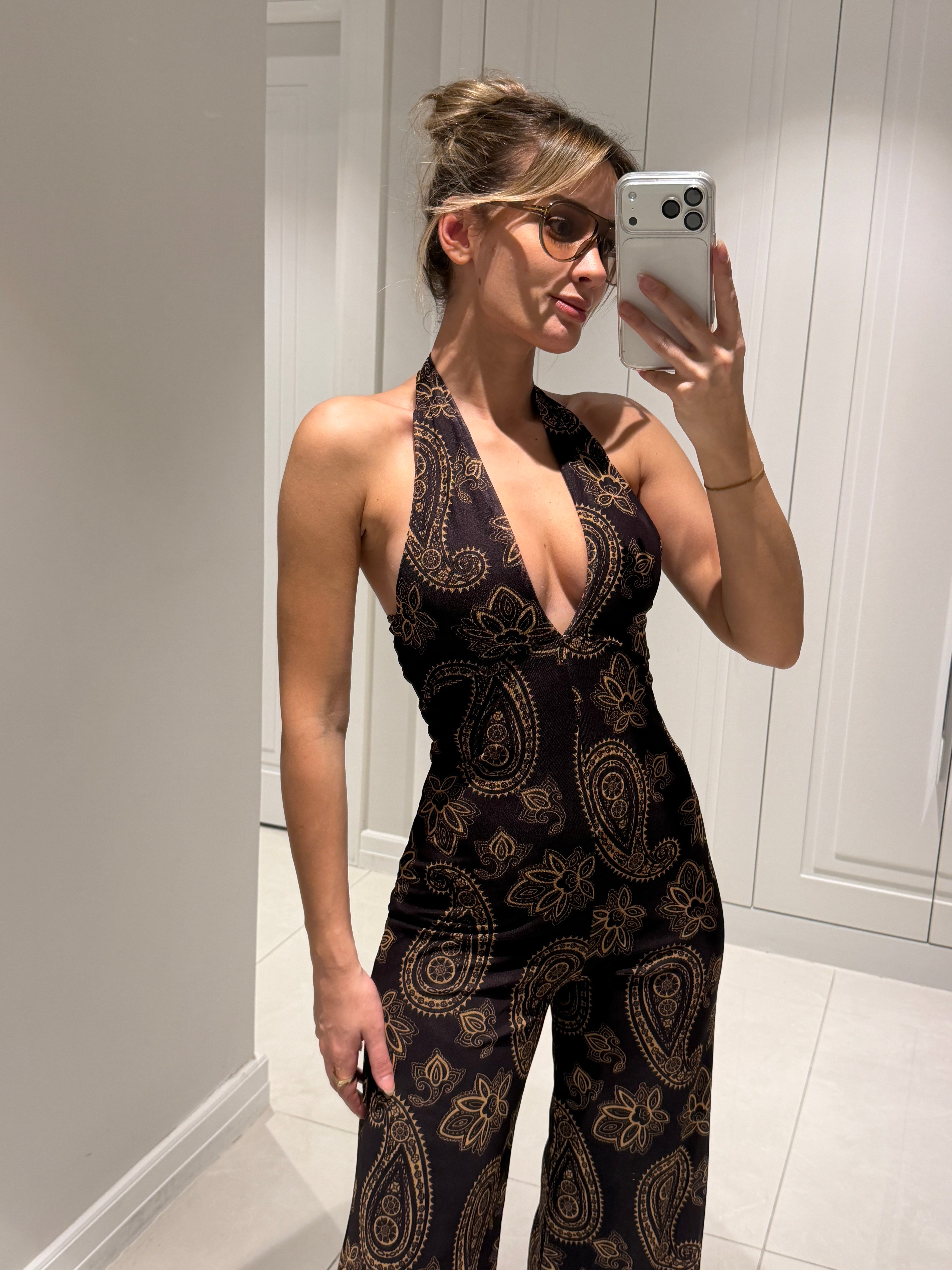 Maya Kahverengi Etnik Desenli Tulum