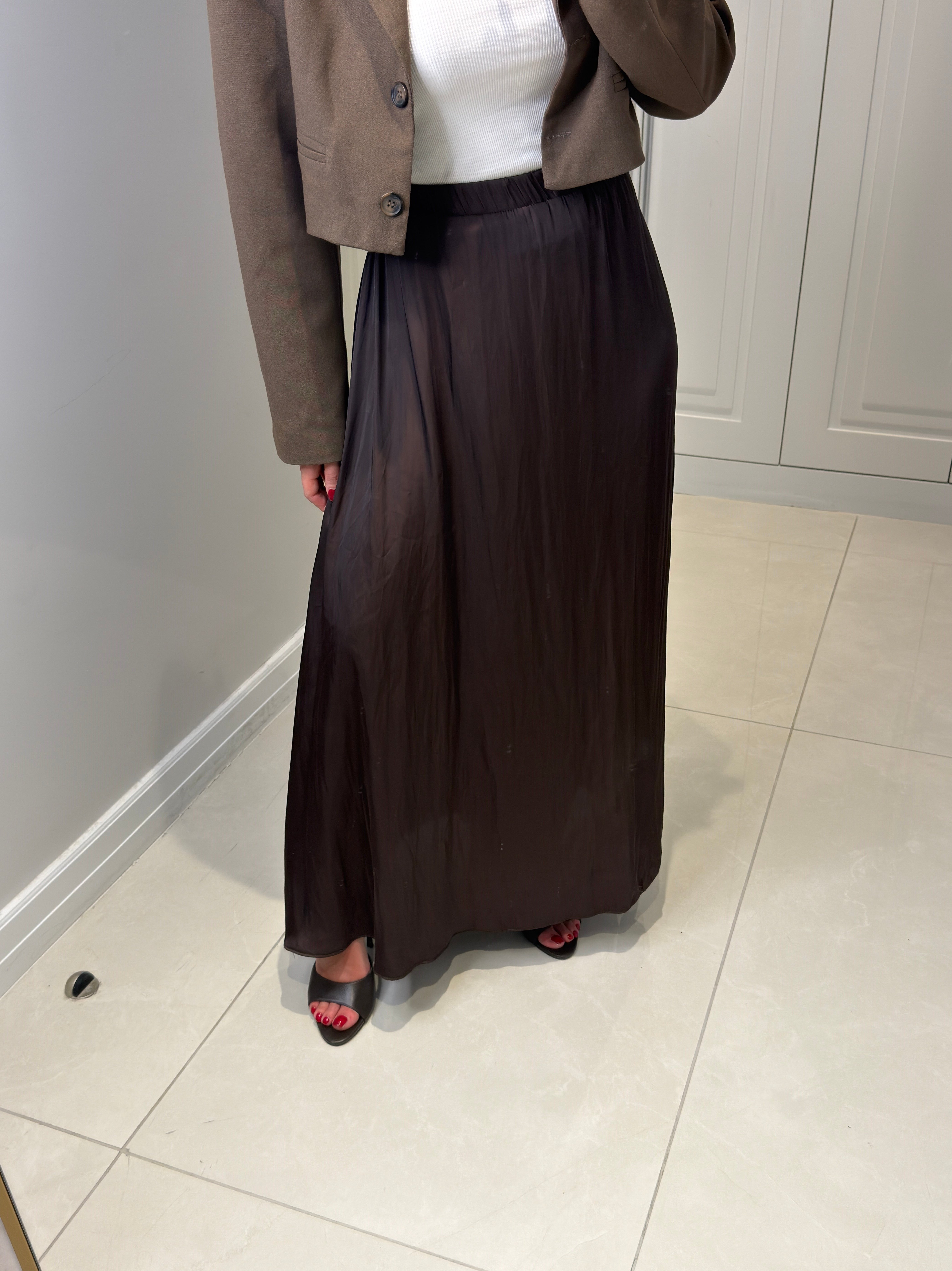 Tosca Bordo Saten Etek