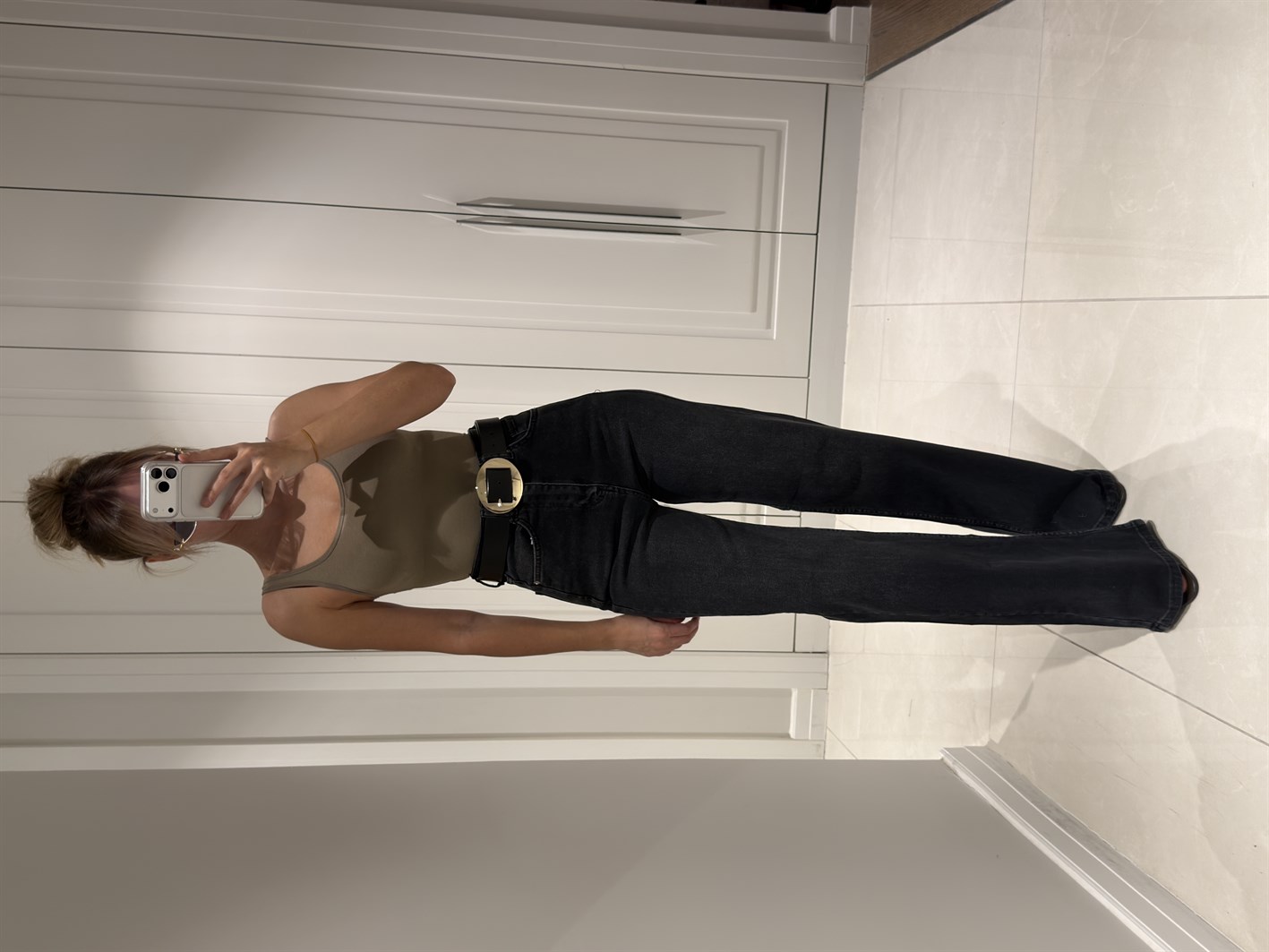 Arya Antrasit Yüksek Bel Wide Leg Jean